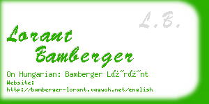 lorant bamberger business card
